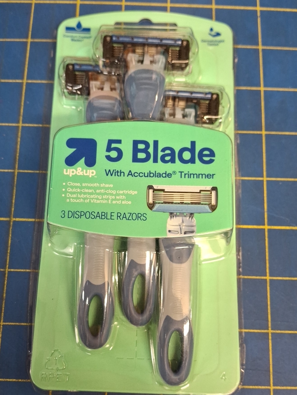 up & up 5 Blade Disposable Razors - Light Blue/White (3 Pack) New